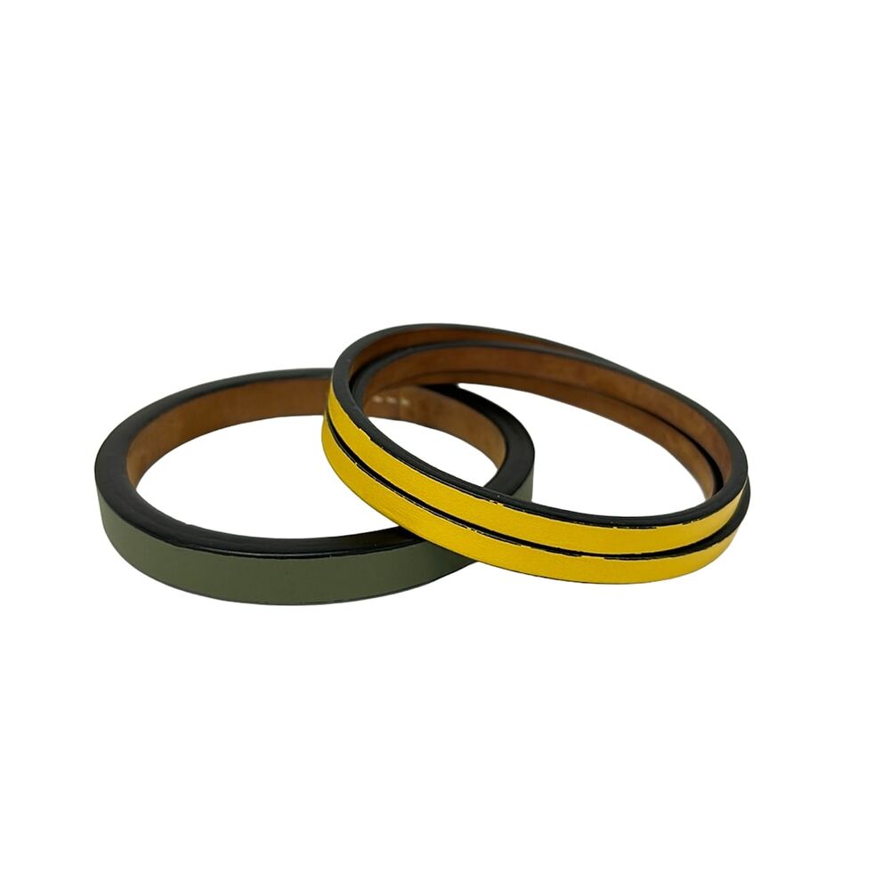 Loewe Double Bangle J242240X42 Khaki Yellow